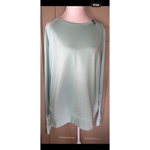 Under Armour Women's L Mint Micro Stripe Pullover Asymmetrical  Zip Top 1264086